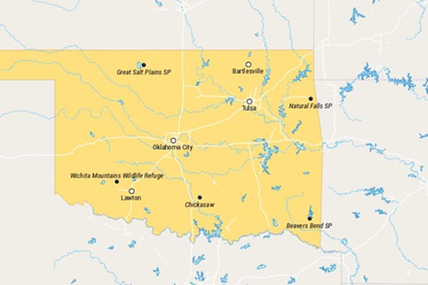 Map of Places to Visit in Oklahoma